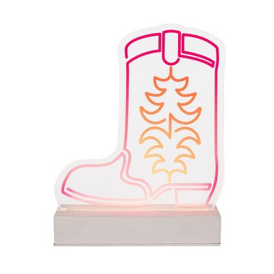 Totalee Gift Cowgirl Boot Acrylic Light Up Decor Acrylic Multicolored