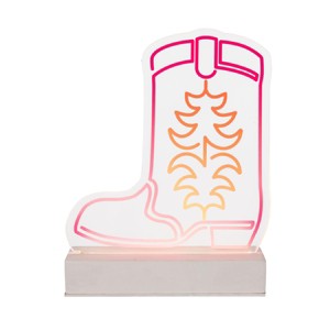 Totalee Gift Cowgirl Boot Acrylic Light Up Decor Acrylic Multicolored - 1 of 2