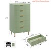 Hallway Fluted 5 Drawer Storage Dresser, Tall Modern Chest w/ Ample Deep Drawers and Wide Top, Wooden Organizer - 2 of 4