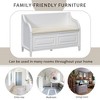 Ridstar 41.9 in. W Rustic Style Solid wood Multifunctional Storage Ottoman Bench with Safety Hinge For Entryway, Living Room & Bedroom-White - 3 of 4