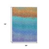 Aqua And Orange Ombre Washable Indoor Outdoor Area Rug - 3 of 4