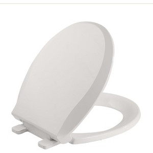 Durable Round Toilet Seat with Slow Soft Close - Easy to Install and Clean, Never Loosens, Fits Most Round Toilets - 1 of 4