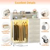 Besiost Dresser for Bedroom with Clothes Rack & Shelves, 5 Drawers Dresser with Charging Station - 2 of 4