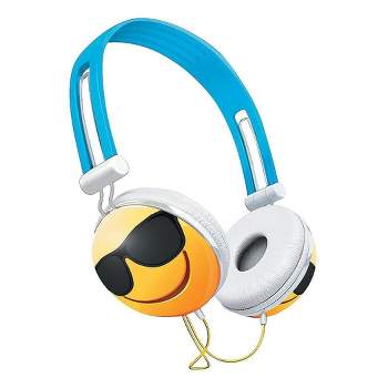 Nerd Block Emoji Overhead Stereo Headphones, Sunglasses