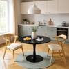 Hooseng Round Dining Table with MDF Table Top and Metal Base, Mid-Century Modern Dining Room Table for 2 - 4 Person - 3 of 4