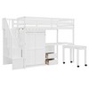 TIRAMISUBEST Twin/Full Size Loft Bed with Stairs, Bookshelf and Drawers, Wooden Loft Bedframe with Desk, Wardrobe & Storage Shelves - 4 of 4