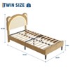 Bed Frame for Kids, Upholstered Platform Bed Frame with Adjustable Headboard & Led Light, Wooden Slats Support, No Box Spring Needed - 2 of 4