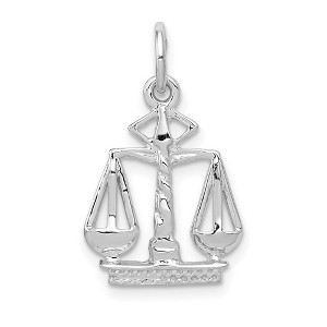 Black Bow Jewelry 14k White Gold Small Scales of Justice Charm - 1 of 4