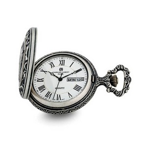 Black Bow Jewelry Charles Hubert Antique Chrome Finish U.S. Seal Pocket Watch - 1 of 4