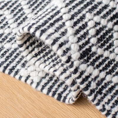 Natura 3' x 5' Ivory and Black Wool Area Rug