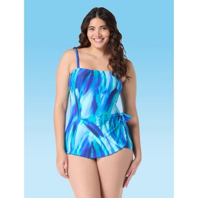 Roxanne Bandeau Summer Sky Sarong One Piece Swimsuit
