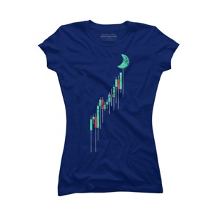 Junior's Design By Humans Crypto Trading Hodl Vintage Stock Chart To The Moon By MiuMiuShop T-Shirt - 1 of 3