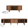 YOOCOZZ TV Stand & Coffee Table Set with Charging Station,Sliding Doors and Solid Wood Legs - 4 of 4
