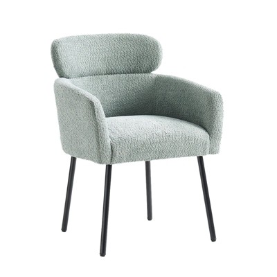 Curt Boucle Elevated Backrest Dining Chair with Metal Legs-Sage | Artful Living Design