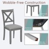 NicBex Set of 4 Mid Century Farmhouse Armless Dining Chairs with Padded Seat,Rubber Wood Side Chairs for Dining Room,Kitchen,Restaurant - 4 of 4