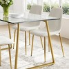 5-Piece Modern Dining Set with Glass Table and 4 Upholstered Dining Chairs, Gold Metal Legs, Perfect for Kitchen or Small Spaces-Maison Boucle - 2 of 4