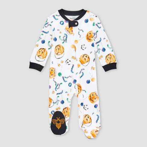 Burt's Bees Baby® Be Honey Bee Striped Sleep 'n Play Footed Pajama -  Yellow/white/black : Target