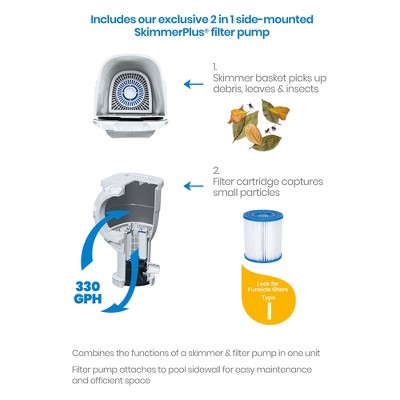 Funsicle 8ft x 30in Blue Round Frame Above Ground Pool with Filter Pump