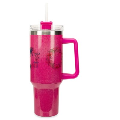 Elanze Designs Christmas Wreaths & Pretty Bows Winter Wrap-Around 40 Oz. Stainless Steel Water Bottle Coffee Mug, Spill & Leak Resistant, Travel