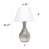 Juliet Ceramic Table Lamp with Fabric Shade Metallic Silver - Elegant Designs: Chic Lighting for Bedroom, Dorm - 3 of 4