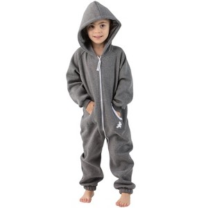 Joggies - Charcoal Gray Toddler Footless Hoodie One Piece - 1 of 4