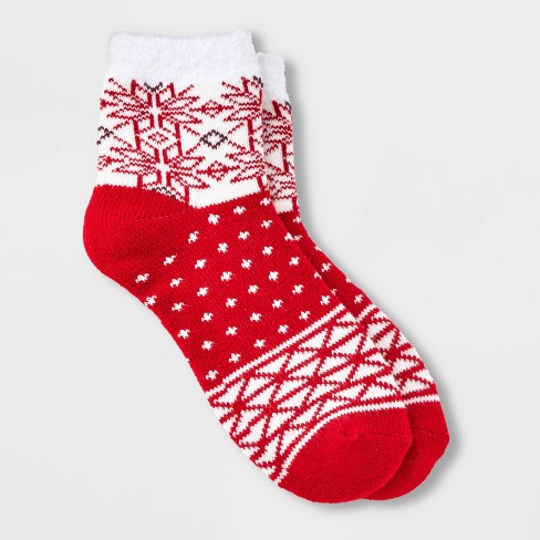 Women's Snowflake Pattern Double Lined Cozy Ankle Socks - A New