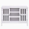 Tangkula Wood TV Stand Free Standing Storage Console Cabinet For 50” TV White/Walnut - 3 of 4