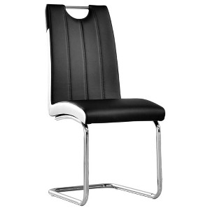 Best Master Furniture, Bono Faux Leather Modern Dining Side Chair in Black/White (Set of 2) - 1 of 4