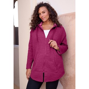 Roaman's Fleece Zip Hoodie Sweatshirt - 1 of 4