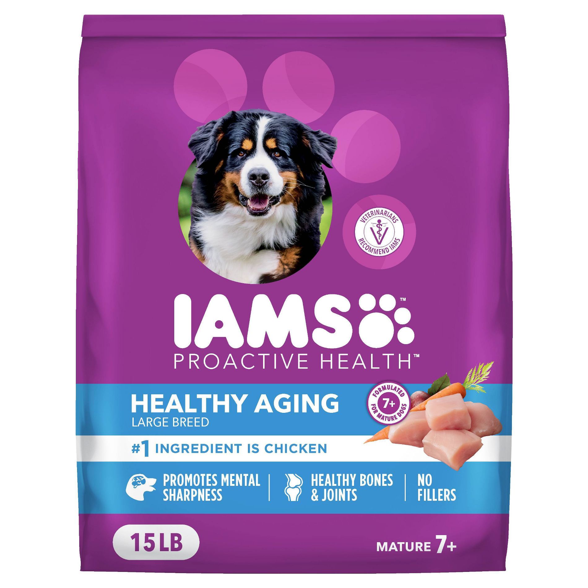IAMS Healthy Aging Chicken and Grain Flavor Large Breed Senior Dry Dog Food - 15lbs