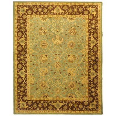Handmade Heirloom Green & Brown Wool 6' x 9' Tufted Area Rug