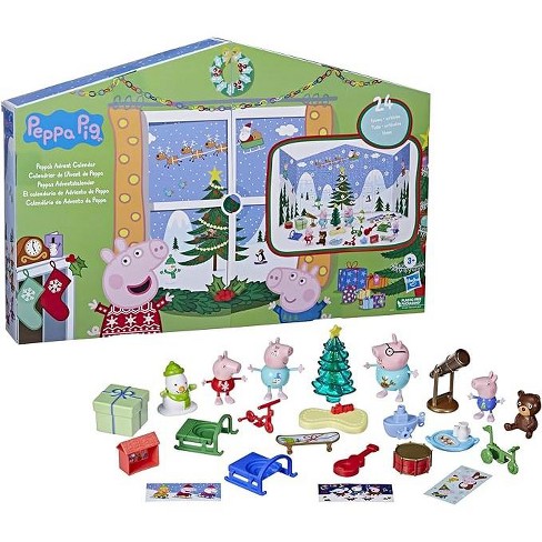 Peppa Pig Advent Calendar with 24 Surprise Toys and Stickers Including 5 Peppa Pig Figures, Preschool Toys for 3 Year Old Girls and Boys and Up