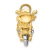 Black Bow Jewelry 14k Two Tone Gold 3D Moveable Motorcycle Pendant - 2 of 4