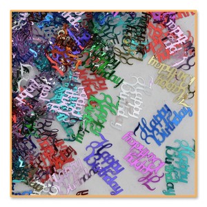 Beistle Fancy Happy Birthday Confetti, 4 bags of .5 oz each (4/Pkg) Multicolored - 1 of 1
