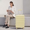 Gulches 20"/24"/28" 3 pcs/set in ABS Spinner Wheel Luggage, Carry on Suitcase, Matching Color, TSA Combination Lock (Light Yellow) - 3 of 4