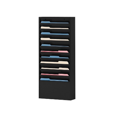 Durham Wide-Pocket Vertical Literature Racks 10 Pocket Black 406-08