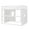 PAGED Twin Size Loft Bed with Under-bed Space, Wooden Bed Frame with Windows, Ladder and Guardrail, Modern Bunk Bed for Boy and Girl - 3 of 4
