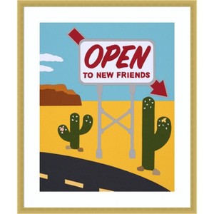 Amanti Art Open To New Friends by Rankin Willard Wood Framed Wall Art Print - 1 of 4