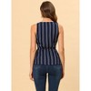 Allegra K Women's Sleeveless V Neck Tie Waist Asymmetric Hem Wrap Peplump Tops - 4 of 4