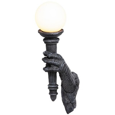 Black Resin Dragon Talon Electric Wall Sconce Set