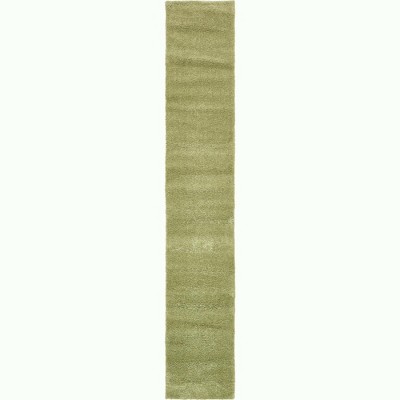 Calabasas Light Green Shag Runner Rug for Indoor Use
