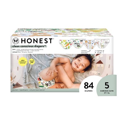The Honest Company Clean Conscious Disposable Diapers Four Print Pack - Size 5 - 84ct