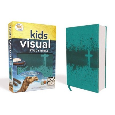 Niv, Kids' Visual Study Bible, Leathersoft, Teal, Full Color Interior - by  Zondervan (Leather Bound)