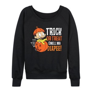 Women's - Rugrats - Dill Trick Or Treat Diapee Lightweight French Terry Wide Neck Long Sleeve Shirt - 1 of 4