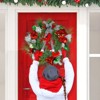 24" Christmas Wreath for Front Door, Prelit Christmas Wreath with Lights, Red Gold Ball Ornaments, Pine Cones &Bow for Fireplace Home Holiday Decor - 3 of 4
