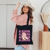 City Creek Prints Coquette Alabama Cowgirl Boots Canvas Tote Bag - 15x16 - Black - 2 of 2