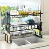 Racxily 2 Tier Countertop Dish Storage Drain Rack, Etractable Kitchen Sink Dish Rack, Kitchen Drainer Tableware Organizer Set - 4 of 4