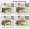 Buenhomino Lift Top Coffee Table with Storage for Living Room, Farmhouse Rectangular Coffee Tables with Hidden Compartment，Oak - 2 of 4