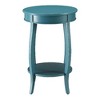 Lyngins Round Wooden Side Table with Open Shelf and Cabriole Legs, End Table for Living Room, Nightstand with Bottom Shelf, Contemporary Small Table - 3 of 4
