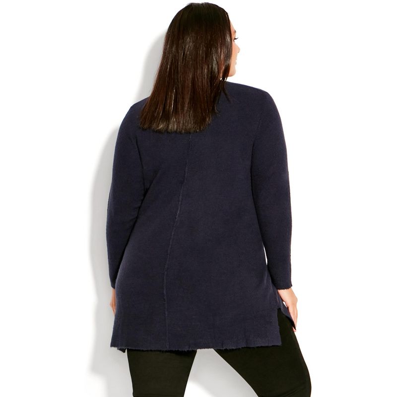 Women's Plus Size Deep Valley V Neck Sweater - navy  | AVENUE, 2 of 4